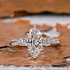 Brass Micro Pave Clear Cubic Zirconia Finger Rings FS-WG5249E-04-1