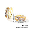 Circle Brass Micro Pave Cubic Zirconia Hoop Earrings for Women PS5646-3-1