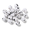 Printed Opaque Acrylic Round Beads ACRP-P001-01A-01-1