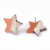 Transparent Resin & Wood Stud Earrings EJEW-N017-001A-D04-3