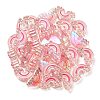 UV Plating Rainbow Iridescent Acrylic Enamel Beads OACR-G012-08E-3