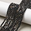 Natural Black Tourmaline Beads Strands G-Q031-A01-4mm-1