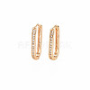 Clear Cubic Zirconia Oval Hoop Earrings KK-S364-280-1