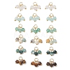 18Pcs 6 Colors Natural Flower Amazonite & White Jade & Green Aventurine & Tiger Eye Pendants PALLOY-JF05160-1