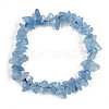 Unisex Chip Natural Aquamarine Beaded Stretch Bracelets BJEW-S143-55-2