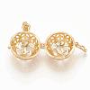 Rack Plating Brass Cage Pendants KK-S751-012KC-3