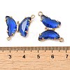 Brass Pave Faceted Glass Connector Charms FIND-Z020-04B-3