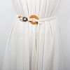 Bohemian Style Alloy Resin Ring Cotton Cord Chain Belts with Wood Beads Tassel FS-WGA5F60-01-1