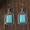 Bohemian Retro Style Synthetic Turquoise & Alloy Dangle Earrings WGF64B3-01-1