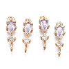 Brass Micro Pave Cubic Zirconia Links Connectors X-KK-R111-007-A05-1