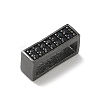 Brass Micro Pave Black Cubic Zirconia Slide Charms KK-A300-12B-2
