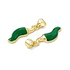 Real 18K Gold Plated Rack Plating Brass Enamel Pendants ZIRC-I061-08G-01-3