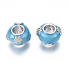 Rack Plating Alloy Enamel European Beads MPDL-N039-087-2