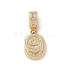 Brass Clear Cubic Zirconia European Dangle Charms LS-KK-R003-01G-09-2
