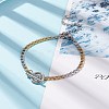 Two Tone 304 Stainless Steel Curb Chains Bracelet with Toggle Clasps for Women BJEW-JB08298-2