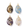 Natural Mixed Gemstone Copper Wire Wrapped Pendants PALLOY-JF02598-1