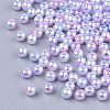 Rainbow ABS Plastic Imitation Pearl Beads OACR-Q174-8mm-01-2