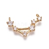 Brass Micro Pave Cubic Zirconia Pendants ZIRC-F099-20G-02-1