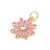 Brass Pave Cubic Zirconia with Enamel Pendants KK-U062-38G-02-2