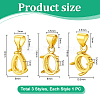 3Pcs 3 Styles Brass Pendant Cabochon Settings KK-PH0014-70-2