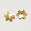 6-Petal Flower Brass Bead Caps KK-L137-05G-NR-2