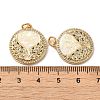 Brass Micro Pave Cubic Zirconia with Synthetic Opal Pendants KK-D096-10G-3