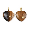 Natural Tiger Eye Pendants G-D104-01G-11-1