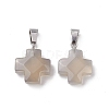 Natural Grey Agate Pendants G-K359-02P-03-1