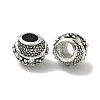 Barrel Antique Silver Plated Metal Alloy Rhinestone European Beads ALRI-Q228-02I-1