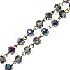 Handmade Electroplate Glass Faceted Rondelle Beads Chains for Necklaces Bracelets Making AJEW-JB00145-01-1