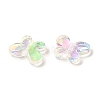 Transparent UV Plating Rainbow Iridescent Acrylic Beads OACR-A021-04-2