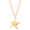 Starfish Alloy Pendant Necklace & Stud Earring & Ring Sets for Women FS-WG0D5F4-03-5