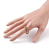 Round Silver Lined Glass Seed Beaded Finger Rings RJEW-JR00318-05-3