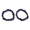Natural Lapis Lazuli Chip Beaded Stretch Bracelet G-H294-01B-03B-1