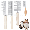 4Pcs 4 Styles Stainless Steel Combs AJEW-OC0013-77-1