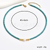 Synthetic Turquoise Column & Natural Pearl Beaded Necklace DK7962-1-4