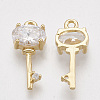 Brass Cubic Zirconia Pendants X-KK-T035-26-2