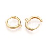 Brass Micro Pave Cubic Zirconia Hoop Earring Finding KK-N261-51B-G-2
