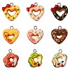 45Pcs 9 Styles Opaque Resin Pendants CRES-CJ0001-78-1