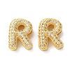 Rack Plating Brass Micro Pave Cubic Zirconia Slide Charms KK-C084-34G-R-1