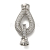 Brass Micro Pave Clear Cubic Zirconia Fold Over Clasps KK-A230-09P-1