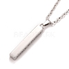 Rectangle with Word I Love You 304 Stainless Steel Pendant Necklace with Alloy Cable Chain for Women NJEW-M192-01P-2