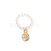 Plastic Imitation Pearl & Alloy & Crystal Rhinestone Finger Rings FS-WG241E1-17-1