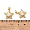 Brass Micro Pave Cubic Zirconia with Synthetic Opal Pendants KK-D096-13G-3