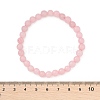 Natural Rose Quartz Bead Stretch Bracelets BJEW-K212-A-045-3