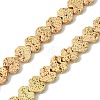 Electroplated Natural Lava Rock Beads Strands G-H303-A09-LG01-1