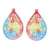 Spray Painted 430 Stainless Steel Filigree Big Pendants STAS-TAC0004-052I-3