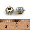 Brass Micro Pave Steel Blue Cubic Zirconia Beads CU-CBAF17A-19G-3