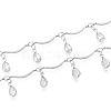 Brass Glass Scalloped Bar Chains CHC-T018-07P-1