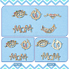  5Pcs 5 Styles Brass Micro Pave Colorful Cubic Zirconia Connector Charms KK-NB0002-81-5